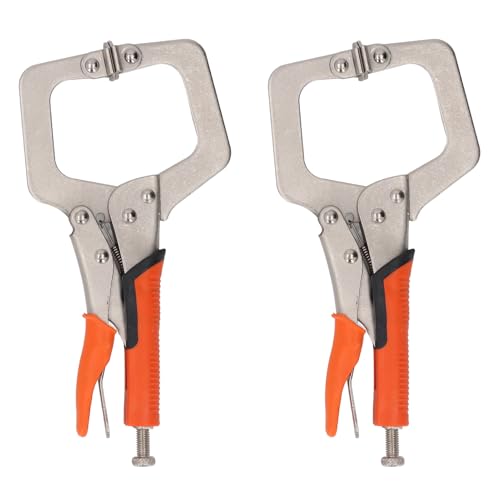 Heavy Duty C Clamp, Effortless Clamping, Accurate Pressure Distribution, Fine Tune Your Clamping Experience, 2Pcs Set with Rotating Pads for Welding, Woodworking (9in)
