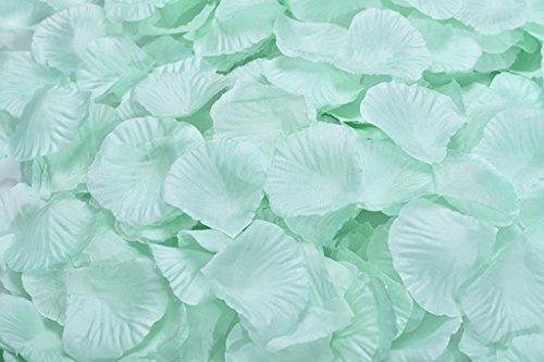La Tartelette Silk Rose Petals Wedding Flower Decoration (1000 Pcs, Light Aquamarine)