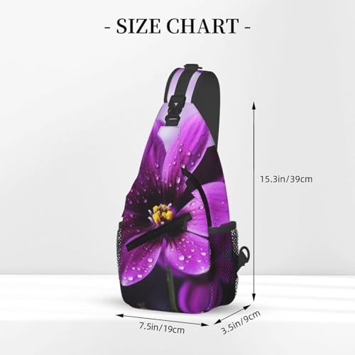 Mochila cruzada diagonal con estampado floral púrpura miniatura 3