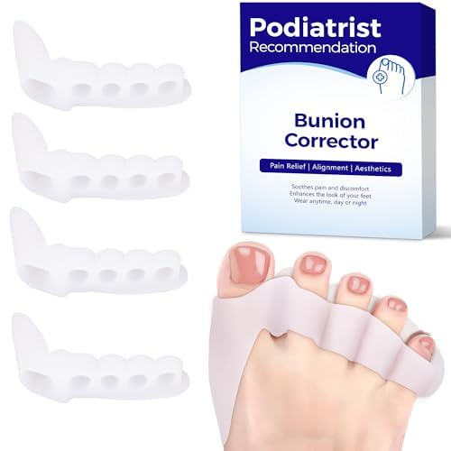 Toe Separators - Podiatrist Recommended, Toe Spacers for Men and Women, Breathable Bunion Corrector(2 pair)