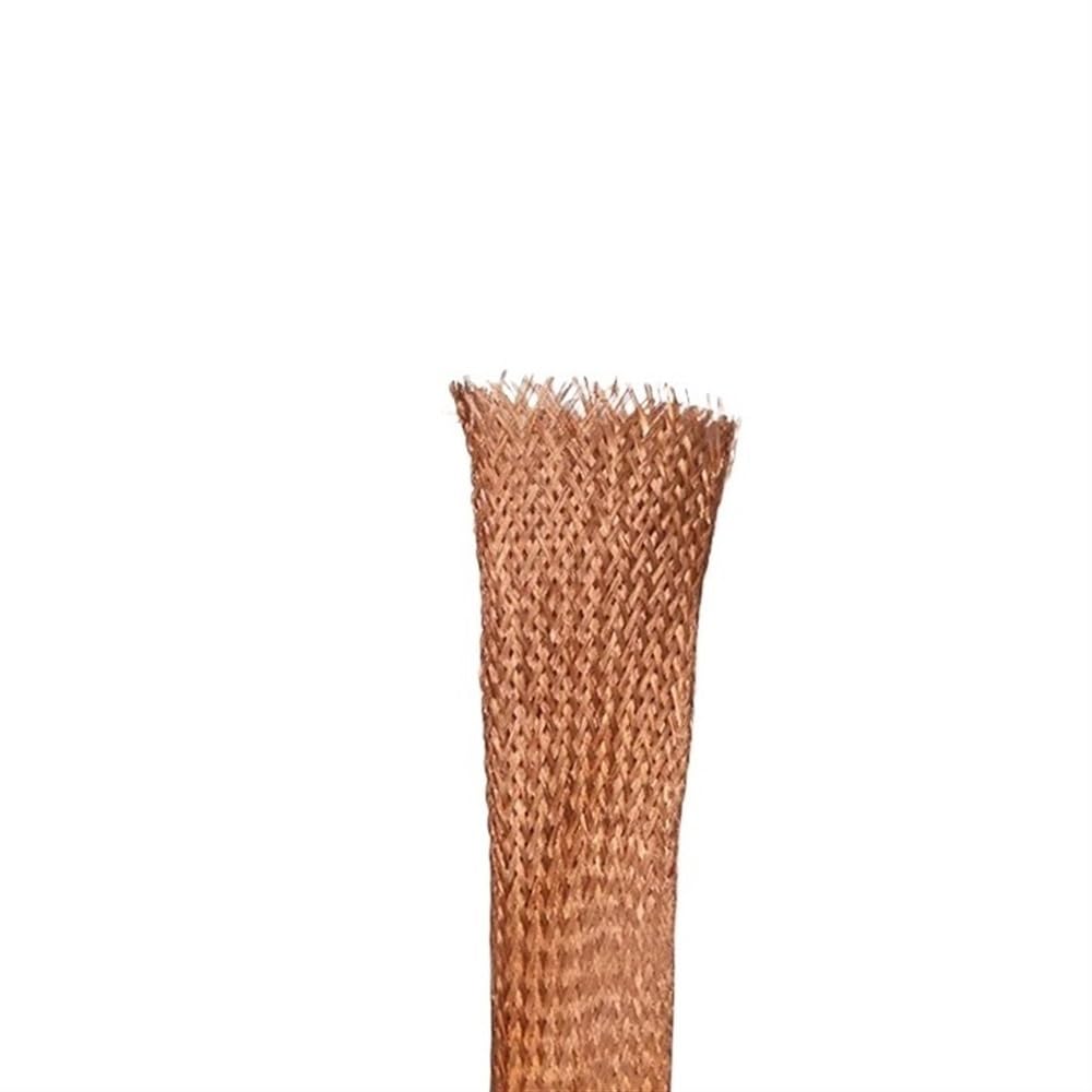 Manicotto intrecciato in rame da 1/5 m, guaina espandibile in metallo stagnato per cavo di segnale, 2-28 mm, schermatura EMI (oro, 16 mm x 1 m)