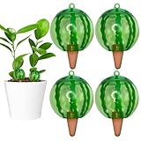 Lvjkes 4 Pieza Riego automatico macetas, Regar Plantas Vacaciones, Diseño con Forma de sandíao, Bola de riego para Plantas Apta para Varias macetas (1Pieza x 500 ml)