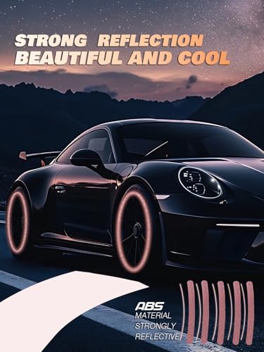 Image of 20PCS Car Wheel Reflective Decorative Strip,Night Safety Warning Stickers,Cars,Motorcycles,Bicycles are Applicable, Colorful and Diverse, a Street the Most Beautiful Car (Bling Pink)