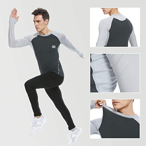 image for MEETWEE Men's Compression Shirts, Cool Dry Long Sleeve Underwear Top f