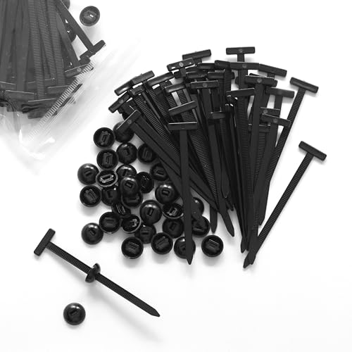 Mavens Cable Tie Buckle 30 PCS Nylon Universal Cable Tie Buckle T-Shaped Fixion Tools Car Zip Ties & Button Zip Ties for Fender Liners Underbody Panels Splash Shields