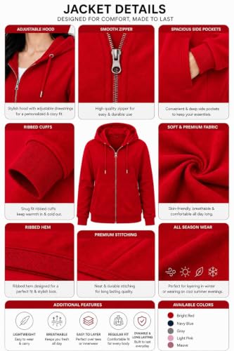 Image of ADBUCKS Women's Cotton Winter Jacket Sweatshirts Casual Drawstring Clothes Zip Up Hoodie With Front Pocket Ii Womens Hoodies Ii Womens Jacket Ii Winter Sweater Hoodie For Women & Girls