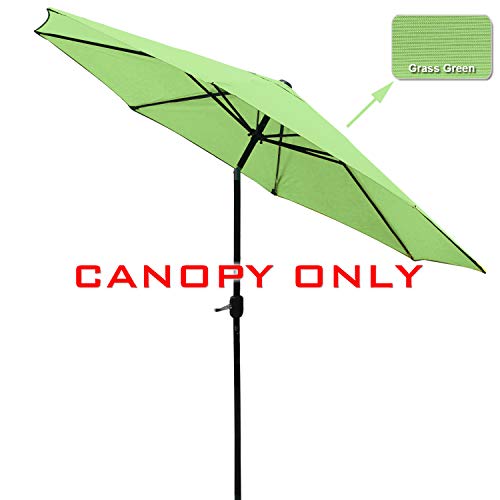 Image of ABCCANOPY 9ft Outdoor Umbrella Replacement Top Patio Umbrella Market Umbrella Replacement Canopy with 8 Ribs (Light Green)