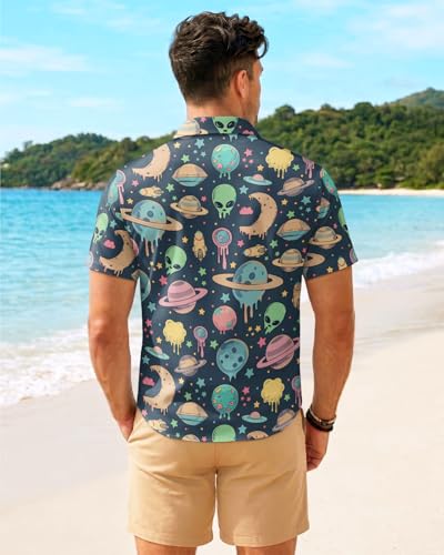 Image of 99TIMORO Fathers Funny Mens Hawaiian Shirt, Movie Button Down Short Sleeve Top, Father Day Summer Gifts