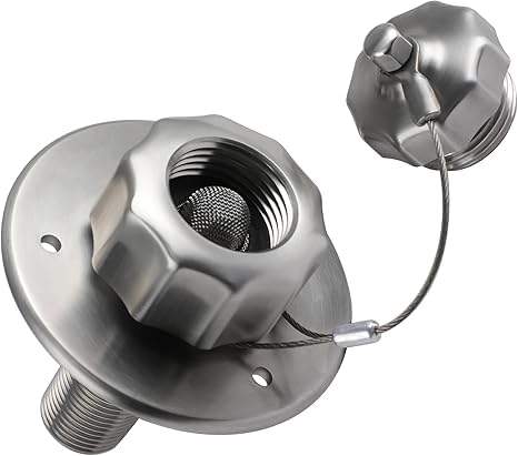 Image of All Metal RV City Water Inlet with Check Valve, RV Water Inlet Replacement, RV Water Fill Inlet,RV Water Inlet Connection for for RV Camper Motorhome Trailer Marine