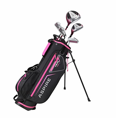 Aspire Xlite Super Performance Precise Junior Golf Club Set, Pink Set for Girls Ages 9 to 12, Right Handed