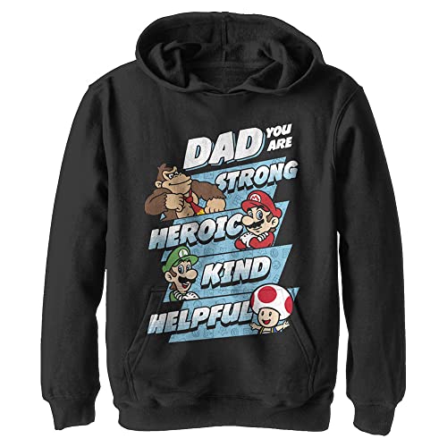 Nintendo Dad Jumble Youth Pullover Hoodie Black - image 1