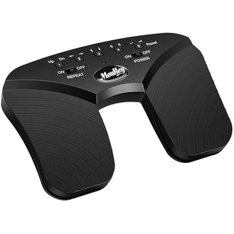 Moukey Wireless Page Turner Pedal Bluetooth Page Turner for Tablets Phone Foot Pedal Rechargeable Black Cover