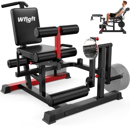 Leg Extension and Curl Machine,Adjustable Leg Curl Machine for Home Gym,4 in 1 Lower Body Workout Machine with 1000LB Capacity,Leg Workout Equipment Compatible with 1" and 2" Plates