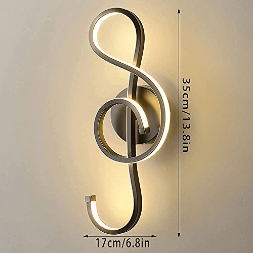 Lámpara de pared musical LED negra moderna para dormitorio 7