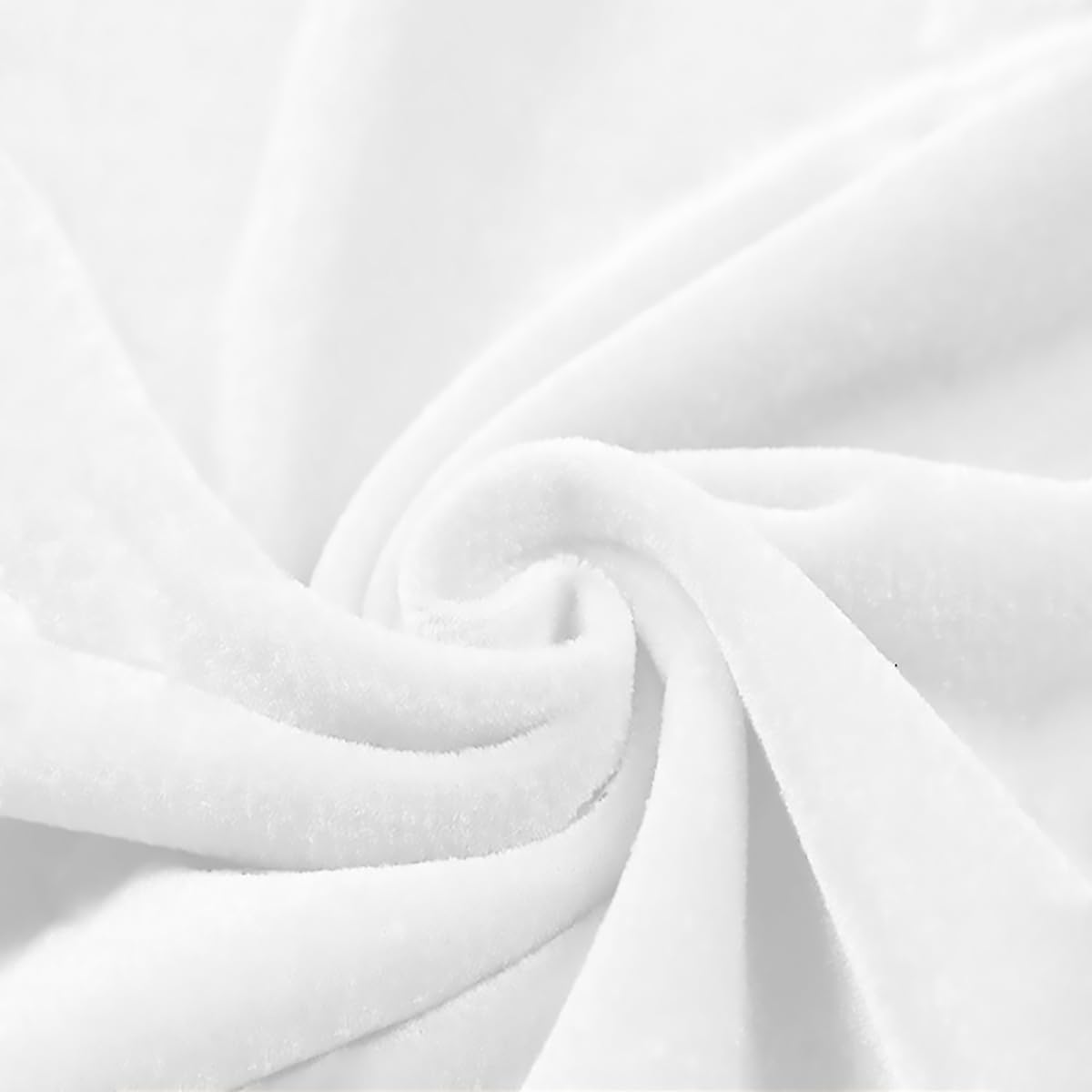 Medium Thick Stretch Velvet Fabric 160cm Wide Velour Fabric Sold by Meter for Upholstery Curtain Home Furnishing Backdrops Upholstering Furniture Tablecloths(Color:17 White)
