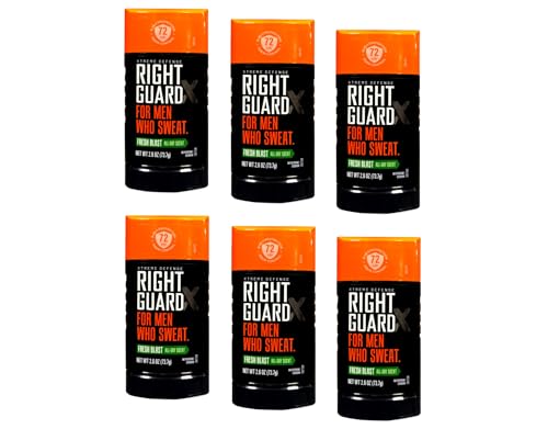 Right Guard Xtreme Defense Antiperspirant Deodorant Invisible Solid Stick, Fresh Blast, 2.6 Ounce , 6 Count (Pack of 1)