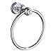 AUSWIND Silver Chrome Polished Towel Rings , Antique Brass Wall Mounted with False Clear Crystal Decorate