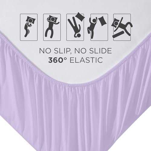 Image of Royale Linens Fitted Sheet Queen - Ultra Soft 1800 Brushed Microfiber - Hotel Luxury Bottom Sheets - Wrinkle Free & Fade Resistant - Deep Pocket Fitted Sheet Only (Queen, Lavender)
