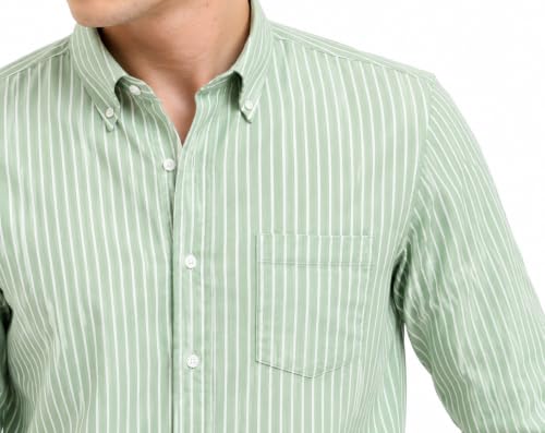 Image of Youth First Men's Cotton Blend Casual Shirt | Regular Fit Solid Full Sleeve Button Down Collared Shirts | Comfortable Formal Office Business Casual for Men