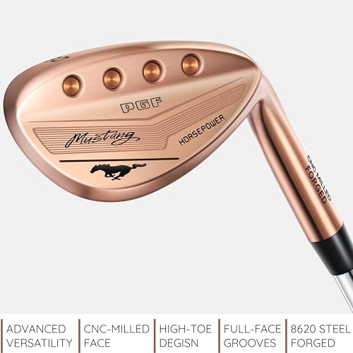 PGF Mustang Full Face Milled Forged High-Toe Golf Wedge Set for Men[58Degree][Right Handed][Right Handed][Rose Gold] - Thumbnail 2