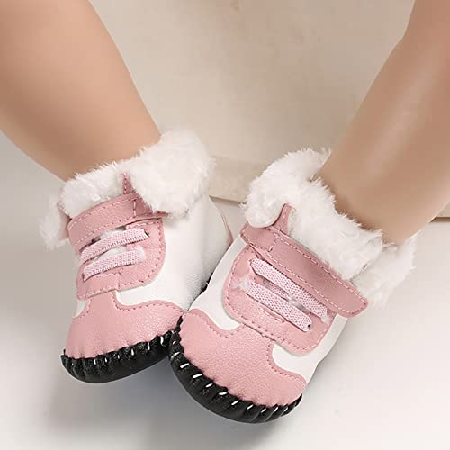 Dinosaur Booties for Boys Baby Girls and Boys Warm Shoes Soft Comfortable Infant Toddler Shoes Snow Shoes (Pink, 0-6 Months)2