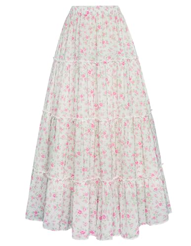 Scarlet Darkness Floral Maxi Long Skirts for Women Summer 2026