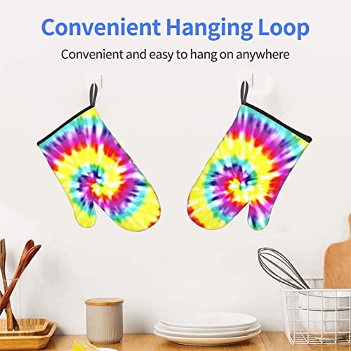Unique Tie Dye Art Oven Mitts And Pot Holders Sets Non-Slip Heat Resistant Kitchen Gloves And Pot Pad For Cooking Baking Grilling #TOP5