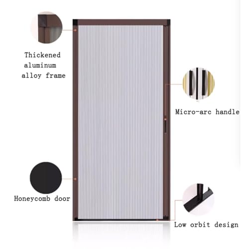 Porta pieghevole a nido d'ape personalizzabile, altezza 190/210/230 cm, design invisibile per armadio, bagno, libreria e porta del fienile, ideale per porte della cucina (95 x 210 cm)