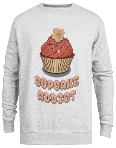 Pull Cupcake Addicgirly ras du cou unisexe gris pour en finir avec les vêtements inconfortables