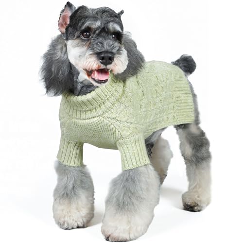 KYEESE Dog Sweater for Small Dogs Turtleneck Thick Knit with Sleeves