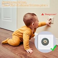 Shuokang Steckdosenschloss, Stromdiebstahl verhindern, Stromkosten sparen; Verhindert Kontakt von Kindern, Haustieren mit elektrischen Geräten. Im Innen- und Außenbereich weit verbreitet, 4er-Pack – Ansicht 5