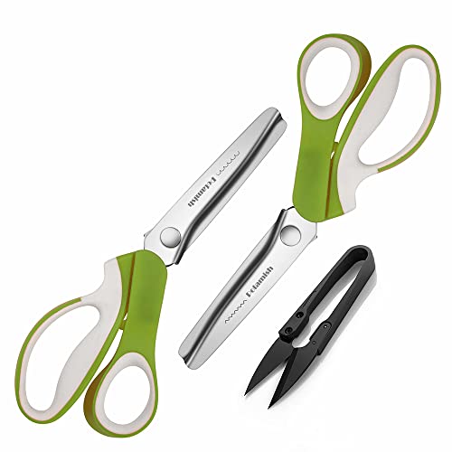 Pinking Shears Set (Pack of 2 PCS, Serrated & Scalloped