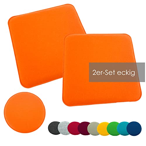 heimtexland ® 2er Pack Sitzkissen Filz Stuhlkissen Bodenkissen Polster Stuhlauflage Indoor Outdoor Kissen eckig Typ631 Filzkissen orange 35x35 cm 2 Stück heimtexland ® 2er Pack Sitzkissen Filz Stuhlkissen Bodenkissen Polster Stuhlauflage Indoor Outdoor Kissen eckig Typ631 Filzkissen orange 35x35 cm 2 Stück