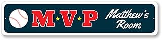 Baseball Sign, Custom MVP Baseball Lover Sign, Children Kid Room Sign, Kid Bedroom Aluminum Decor - 3