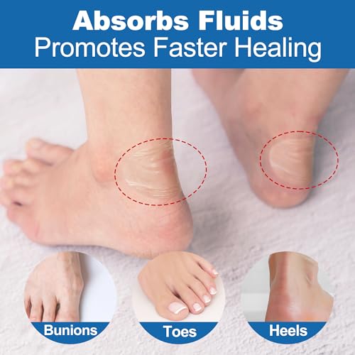 Image of Blister Bandages for Feet, 16pcs Invisible Blister Pads, 2 Size, Hydrocolloid Bandages, Waterproof Seal Blister Cushions for Toes, Heel Blister Prevention, Protection & Healing