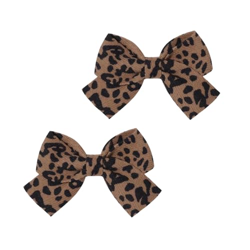 BOENBE LOVED Baby Hair Clips for Girls, Leopard Baby Clip Bows,Toddler Girl Hair Accessories for Kids Fully Lined Polka Dot Alligator Clip Baby Barrettes,Packed in pairs[K]