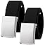 2pk Silver Buckle - Black & Black