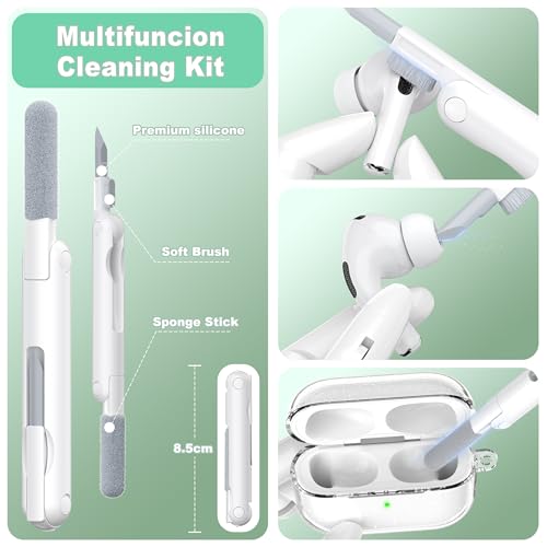 Image of for AirPods Pro 3 Clear Case 2025, Military-Grade Shockproof, Soft TPU Highly Transparent Anti-Yellowing for AirPods Pro 3 Case with Cleaning Kit & Cute Round Buckle, Clear Gitter