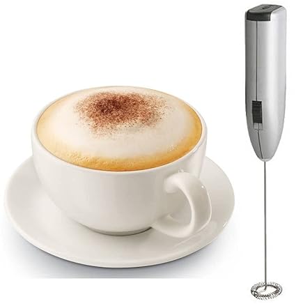 rollz Handheld Frother, Milk Mixer for Latte, Hand Blender, Make Sherbet, Yogurt, lassi or Cold Coffee (Silver)