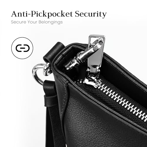 Image of befen Genuine Leather Hobo Bag Purses for Women, Anti Theft Leather Purse | Crossbody Purses with Built in RFID Wallet, Hobo Crossbody Bag Shoulder Handbags