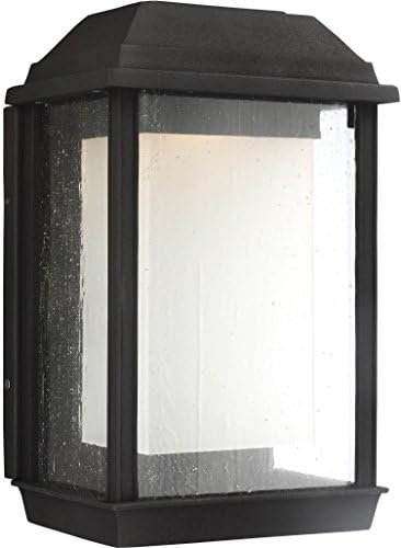 Feiss OL12801TXB-L1 McHenry StoneStrong LED Marine Grade Outdoor Patio Lighting Wall Lantern, Black, 1-Light (8" W x 13" H)