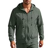 Mens Sun Protection Hoodie Jacket UPF 50+ Waterproof Outdoor Fashion Tops Lightweight Long Sleeve Rash Guard Jackets