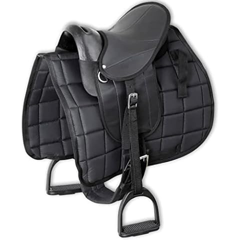 vidaXL Pony Reitsattel 10" Ponysattel Satteldecke Steigbügelhalter Sattelgurt Cover