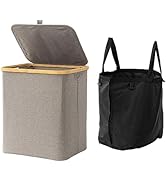 Nchdewui Wäschekörbe - Faltbarer 60L Wäschekorb mit 1 herausnehmbaren Wäschesäcken, Laundry Baske...