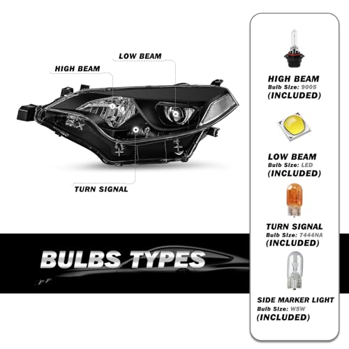 Image of SOCKIR Headlight Assembly Fit for 2014 2015 2016 Toyota Corolla