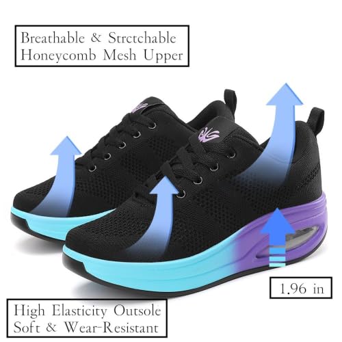 Image of Walking Shoes for Women Air Cushion Nurse Slip Resistant Work Sock Sneakers Food Service Platform Comfortable Weight Light