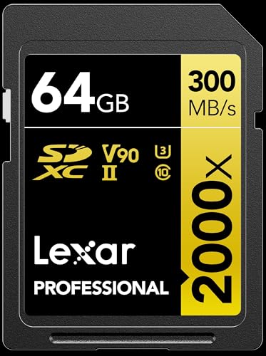 Lexar Gold Professional 2000x SDHC 64GB C10, U3, V90,(300MB/s Leitura, 260MB/s Escrita)