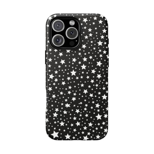 Coque étoiles iPhone 16 Pro Max fond noir pour un style urbain chic
