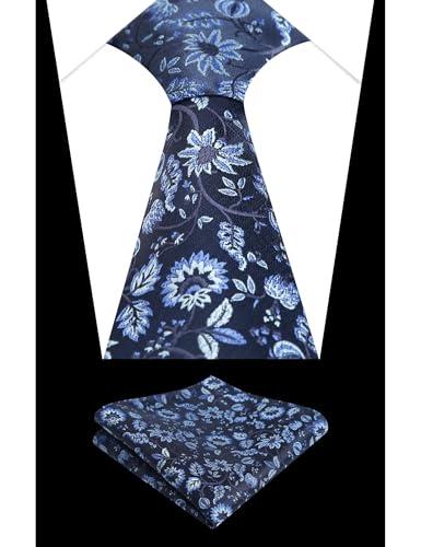 Image of Alizeal Mens 3.15inches Leaf Flower Pattern Tie Set