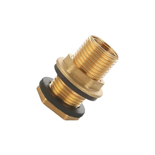 1/2 connettori filettati in ottone con guarnizioni in gomma G3/8 pollici XG1/2 pollici per barili di pioggia serbatoi e installazioni di contenitori Raccordi filettati in ottone per serbatoi tamburi